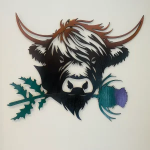 Highland Cow and Thistle