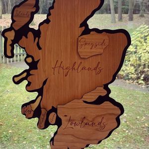 Whisky Regions of Scotland map wall hanging